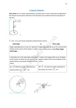 10 
 
 
      | [Document subtitle] 
                                                  2. Gauss’s Theorem 
Area vector:-IT is
