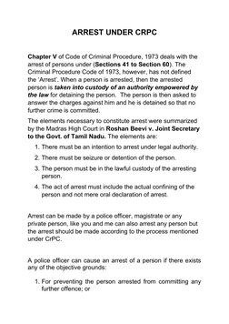 Arrest Procedures Under CrPC Explained | PDF | Arrest | Common Law