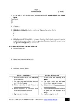 RKG EDUCATION PVT LTD | CA PARAG GUPTA | 9650719104 | www.caparaggupta.com  (http://www.caparaggupta.com/)| 
2 
 
UNIT - 1 
I