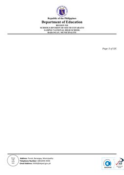 School
Logo
(0.76
inch)
    
Republic of the Philippines
Department of Education
REGION XII
SCHOOLS DIVISION OF SOUTH COTABAT