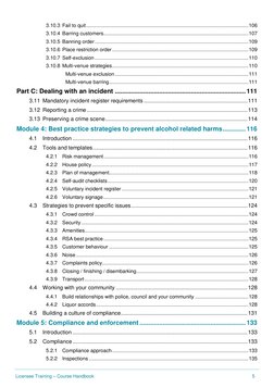 T Licensee Training – Course Handbook 
5 
 
3.10.3 Fail to quit ...........................................................