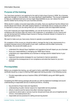 T Licensee Training – Course Handbook 
8 
 
Information Sources  
 Purpose of the training
You have been granted or are app