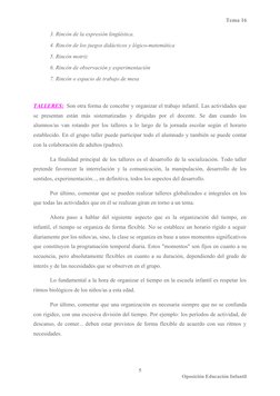 Tema 16 
3. Rincón de la expresión lingüística.
4. Rincón de los juegos didácticos y lógico-matemática
5. Rincón motriz
6. Ri