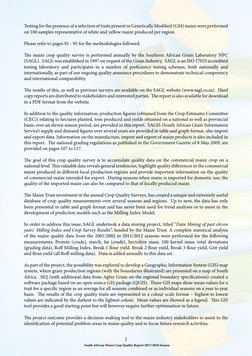 South African Maize Crop Quality Report 2017/2018 Season
2
Testing for the presence of a selection of traits present in Genet