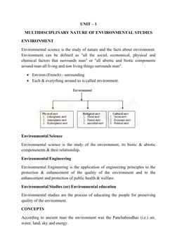 Environmental Studies Unit 1 Notes | PDF | Natural Environment ...