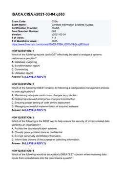 CISA Exam Practice Questions PDF | PDF | Information Security | Audit