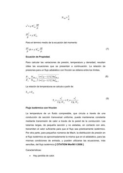 N Ma=v
a
v
2= y N ma
2
yp
ρ
ρv
2
p =y N ma
2
Para el término medio de la ecuación del momento
ρv
p dv= y Nma
2 yp
ρ
Ecuación