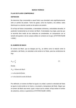 MARCO TEÓRICO
FLUJO DE FLUIDO COMPRESIBLE
DEFINICION
Se denomina flujo compresible a aquel fluido cuya densidad varia signifi