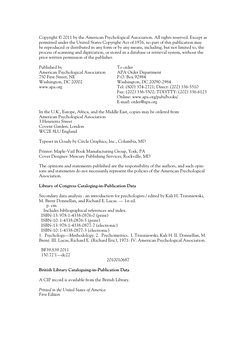 Copyright © 2011 by the American Psychological Association. All rights reserved. Except as
permitted under the United States