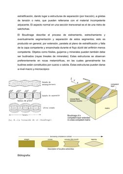 estratificación, dando lugar a estructuras de separación (por tracción), a grietas
de  tensión  o  neks,  que  pueden  rellen