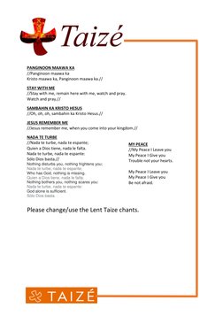 Taize Worksheet Taizé Prayer Flow Guide | PDF | Religious Behaviour And Experience ...
