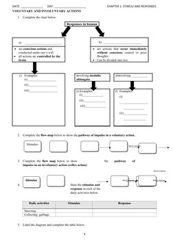 DATE: ______________ DAY: ____________________ CHAPTER 1: STIMULI AND RESPONSES
VOLUNTARY AN