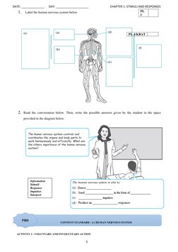Information
Stimuli
Response
Impulses
Interpret
DATE: ______________ DAY: ____________________