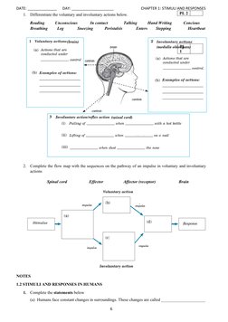 DATE: ______________ DAY: ____________________ CHAPTER 1: STIMULI AND RESPONSES
1.
Different