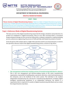 DEPARTMENT OF MECHANICAL ENGINEERING 
DIGITAL MANUFACTURING 
 
 
 
 
 
Topic 1: Reference Mode of Digital Manufacturing Sys