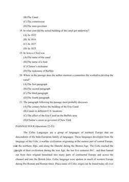 (B) The Canal
(C) The commission
(D)The state governor
18. In what year did the actual building of the canal get underway?
(A