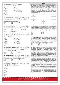 13. Simplificando (
)
(
)
n
1 ! n!
n
2 !
+
+
+
, obtemos: 
A) 
1
n
1
+
  
 
D) n!
n
1
+
 
B) 
1
n
2
+
  
 
E) (
)(
)