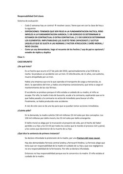 Responsabilidad Civil clases 
Sistema de evaluación
-
Cada 2 semanas hay un control  resolver casos / tiene que ver con la c