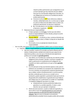 relación jurídico patrimonial y por consiguiente no son
un buen ejemplo que hay relaciones de puro débito. 
Esto pues las mal
