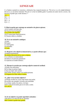 LENGUAJE 
8. ¿Cuántos sustantivos concretos y abstractos hay respectivamente