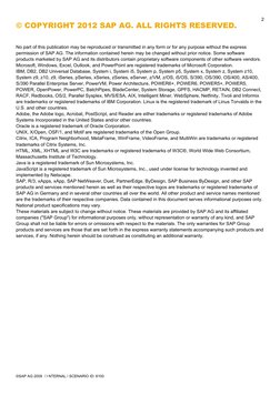 2
© COPYRIGHT 2012 SAP AG. ALL RIGHTS RESERVED.
No part of this publication may be reproduced or transmitted in any form or f
