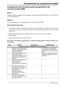 1
P41PA04A - 04/14
Procedimiento de mantenimiento A04A
Configuración del microprocesador (programación del 
microprocesador D