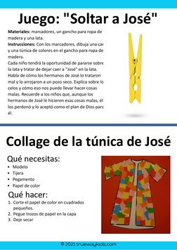 © 2021 truewaykids.com
Collage de la túnica de José
Juego: "Soltar a José"
• Modelo
• Tijera
• Pegamento
• Papel de color
Qué