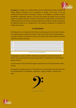 Ilustración 6 líneas del pentagrama. 
El Compas: El compás es la entidad métrica musical compuesta por varias unidades
