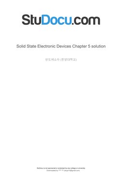 Chapter 5 Solutions for Solid State Devices | PDF | P–N Junction ...