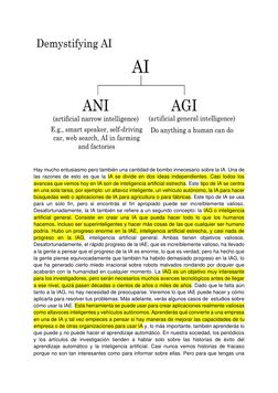 Hay mucho entusiasmo pero también una cantidad de bombo innecesario sobre la IA. Una de 
las razones de esto es que la