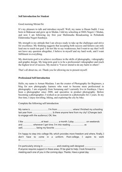 Self Introduction Guide for College Students | PDF