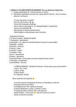 ✓Módulo 2 -EU NÃO ACEITO BLOQUEIOS ! Eu vou destravar todos eles .
1. Instalar significados (É o mesmo que ter um disco)
2. M