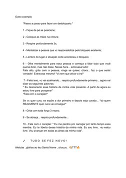 Outro exemplo
*Passo a passo para fazer um desbloqueio:*
1 - Fique de pé se posicione;
2 - Coloque as mãos na cintura;
3 - Re