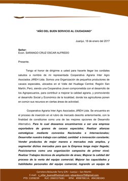 Carretera Belaunde Terry S/N – Juanjui – San Martín
E-mail:   c_villar_bueno@hotmail.com; eduardocco79@gmail.com
PTD: 1105823