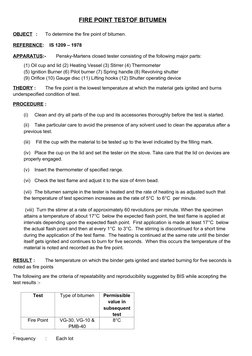 Flash and Fire Point Tests of Bitumen | PDF | Viscosity | Asphalt
