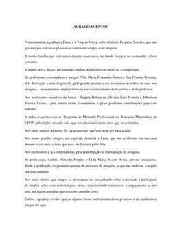 AGRADECIMENTOS 
 
Primeiramente, agradeço a Deus, e à Virgem Maria, sob o título do Perpétuo Socorro, que me 
guiaram por tod