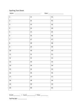 Schonell Spelling Test Instructions | PDF