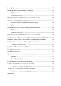 Learning Experiences ........................................................................................................