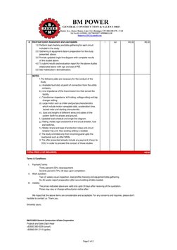 II
1
lot
₱0.00
₱0.00
1.0 Perform load checking and data gathering for each circuit 
included in the study.
2.0 Gathering of e