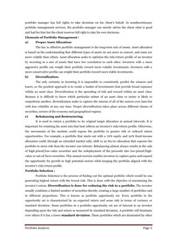 Portfolio Analysis 
Page 3 
 
portfolio manager has full rights to take decisions on his client’s behalf. In nondiscretionary