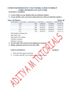 APPSC Computer Proficiency Test Model Paper | PDF | Paragraph ...