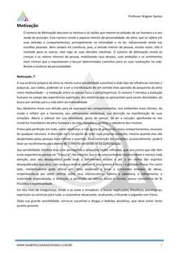 Professor Wagner Santos
WWW.NUMEROLOGIAASCENSAO.COM.BR
3
Motivação
O número de Motivação descreve os motivos e