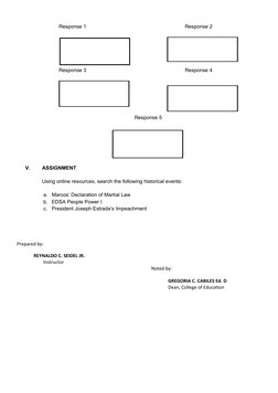 Response 1
Response 2
                
Response 3
Response 4
Response 5
                
V.
ASSIGNMENT
Using online resources