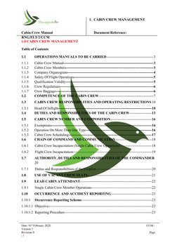 Cabin Crew Management Manual | PDF | Flight Attendant | Audit