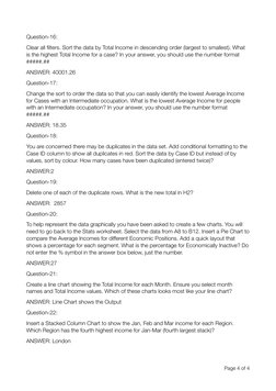  
Question-16:
Clear all filters. Sort the data by Total Income in descending order (largest to smallest). What 
is the highe