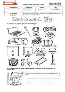 Ahorro de Energía: Actividades para Niños | PDF | Crecimiento personal ...