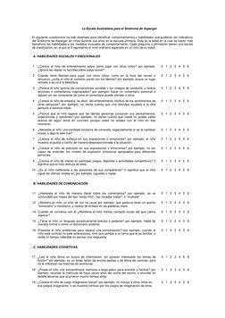 Escala Australiana para Asperger Infantil | PDF | Síndrome de Asperger ...
