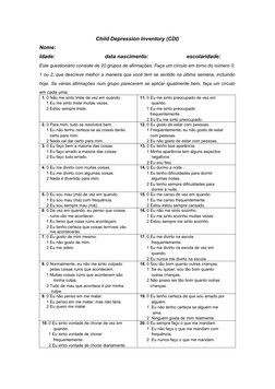 Inventário de Depressão Infantil (CDI) | PDF
