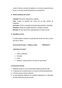 cuanto a historia y eventos de Argentina, y el mundo en general de esa
época, y con esto nos permite plantear una comparación