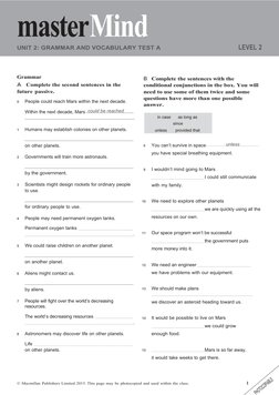 Mastermind 2 Unit 2 Grammar and Vocabulary Test A | PDF ...